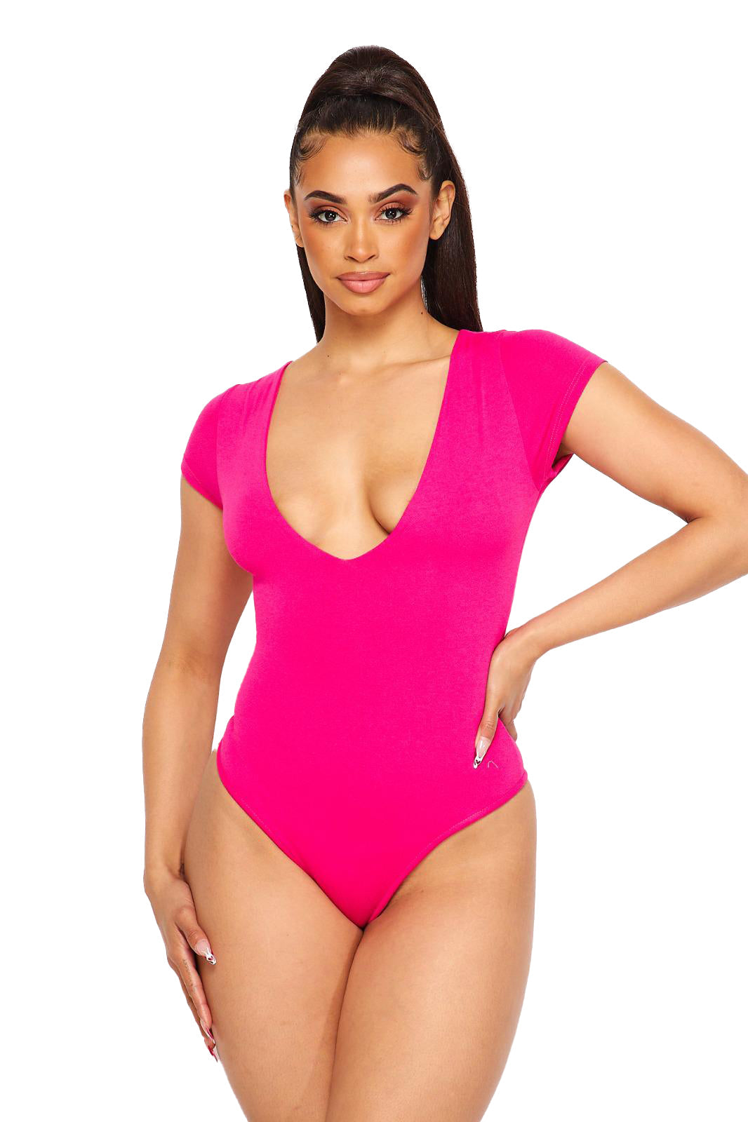 Body con escote en V y mangas tipo capa