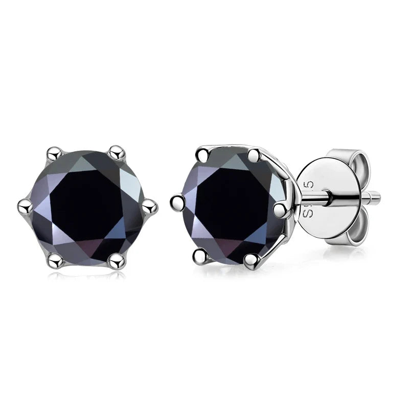 VVS D Color Russian Cut Moissanite Stud Earrings 1/2/4 CT S925 Sterling Silver