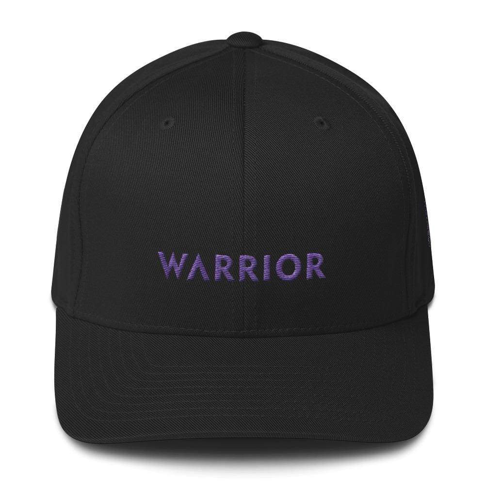 Gorra Ajustada de Sarga con Cinta Morada y Diseño Guerrero