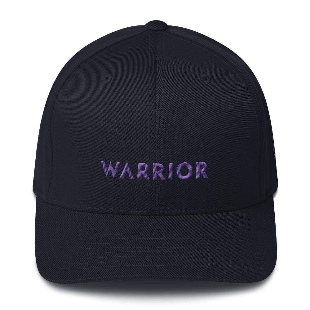 Gorra Ajustada de Sarga con Cinta Morada y Diseño Guerrero