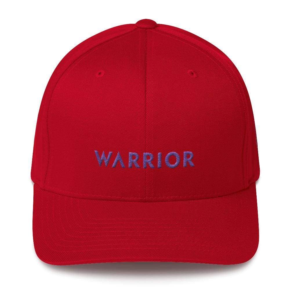 Gorra Ajustada de Sarga con Cinta Morada y Diseño Guerrero