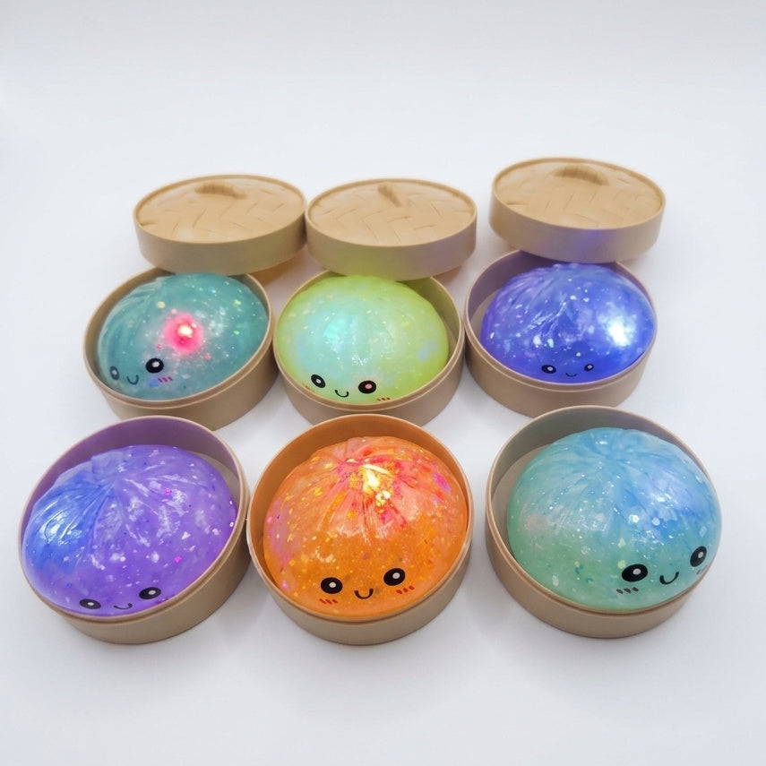 Light-Up Glitter Pectin Dumpling Squishy Fidget Toy