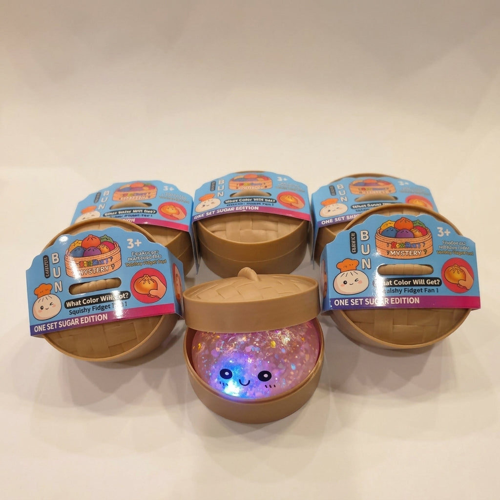 Light-Up Glitter Pectin Dumpling Squishy Fidget Toy