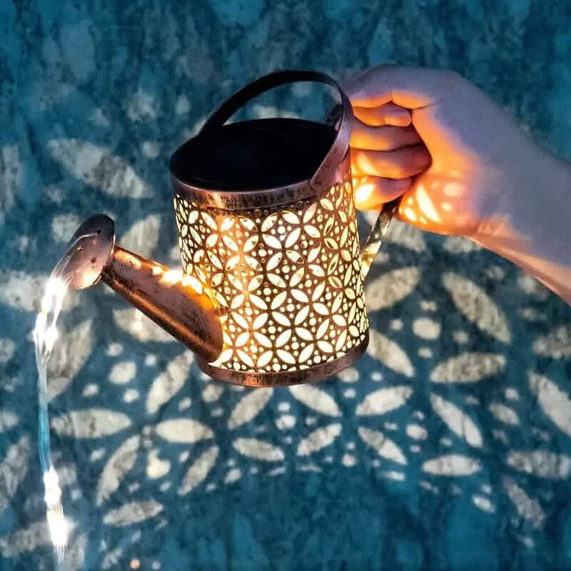 Waterproof Copper Solar Watering Can Light