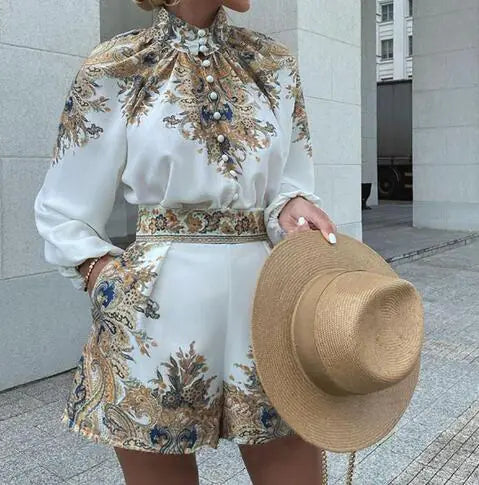 BIBA Set FD437: Women's Fall/Winter Floral Outfit