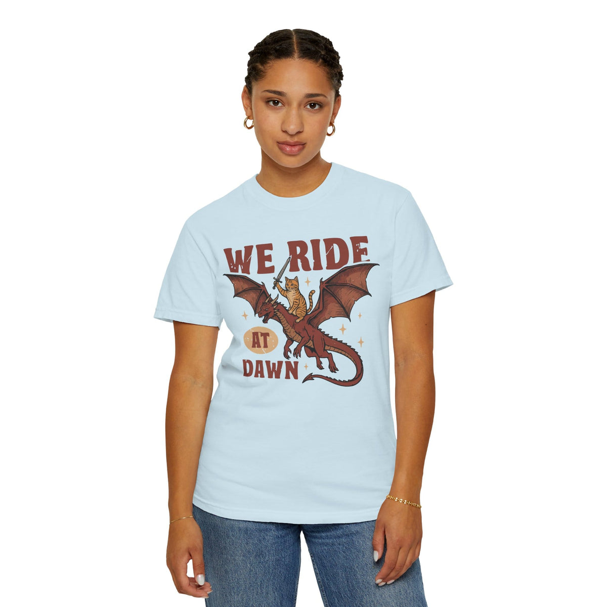 We Ride At Dawn Dragon Cat T-shirt - Comfort Colors