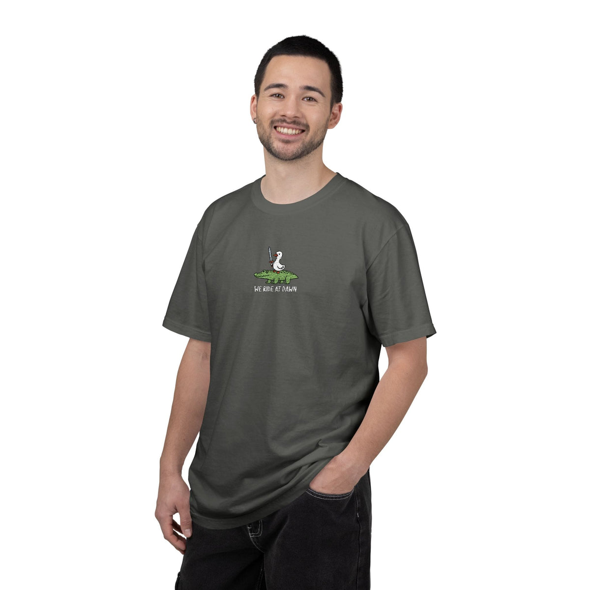 We Ride at Dawn Embroidery T-Shirt - Comfort Colors