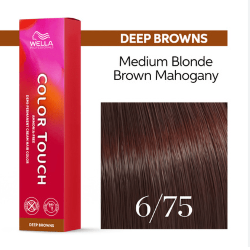 Wella Color Touch 6/75 Dark Blonde Brown Red Violet Hair Color 2 oz