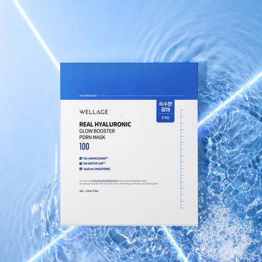 WELLAGE Real Hyaluronic Glow Booster PDRN Mask 38ml X 5ea