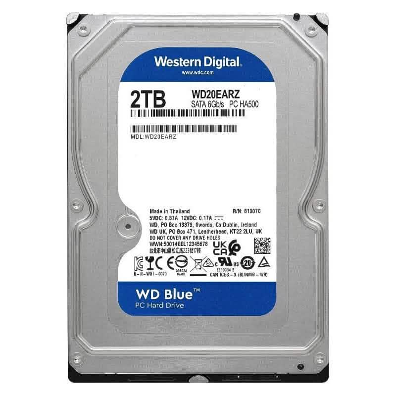 Western Digital 2TB Blue 3.5" SATA Internal PC HDD Hard Drive WD20EARZ (Refurbished)