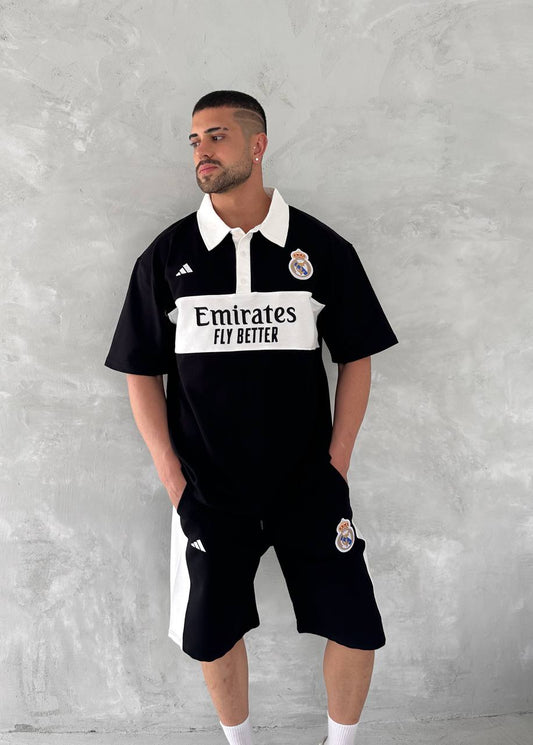 Conjunto de Polo y Shorts para Hombre Estilo Club Elite – Look Deportivo Entallado con Detalle de Escudo