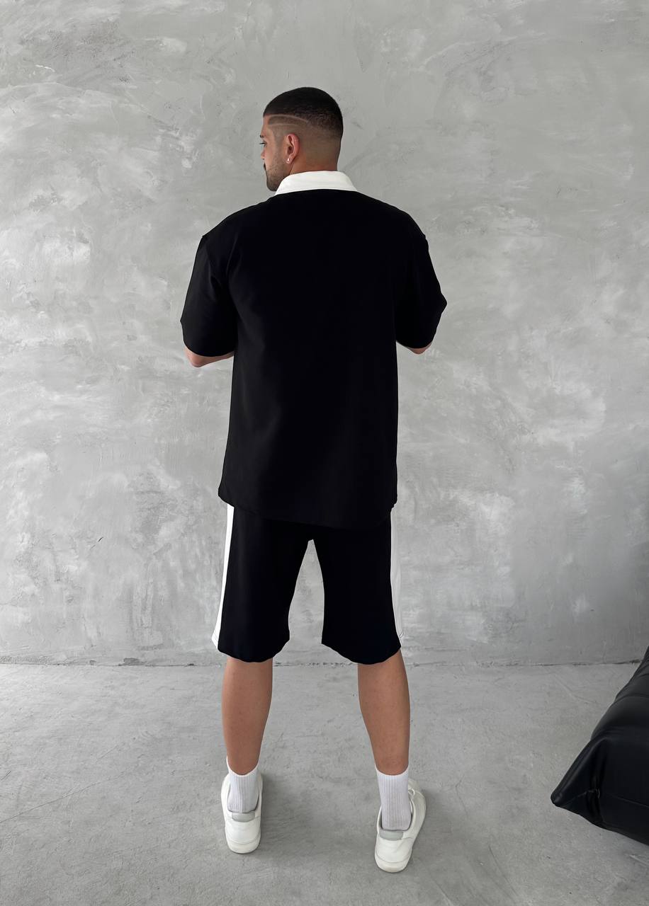Conjunto de Polo y Shorts para Hombre Estilo Club Elite – Look Deportivo Entallado con Detalle de Escudo