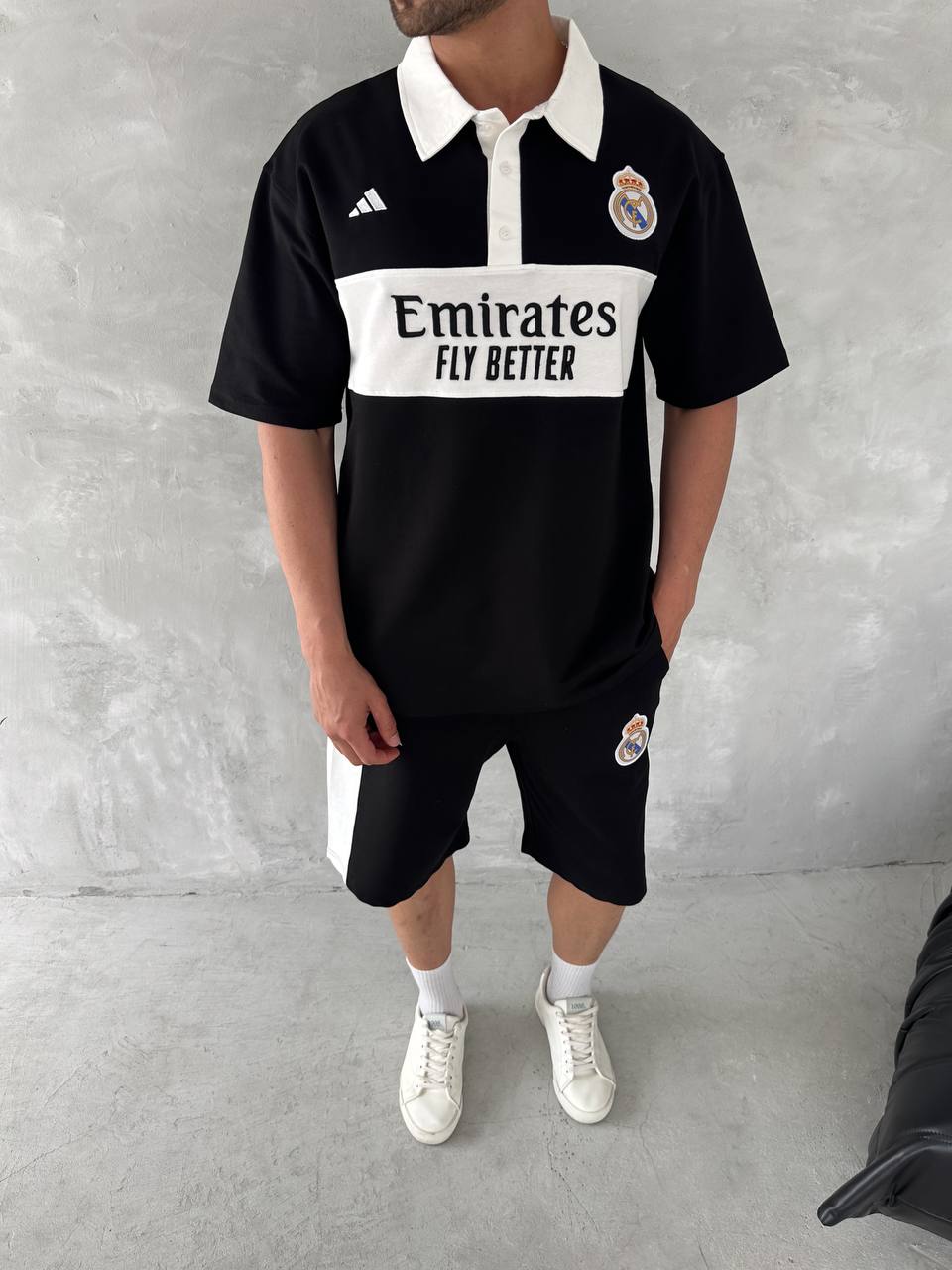 Conjunto de Polo y Shorts para Hombre Estilo Club Elite – Look Deportivo Entallado con Detalle de Escudo