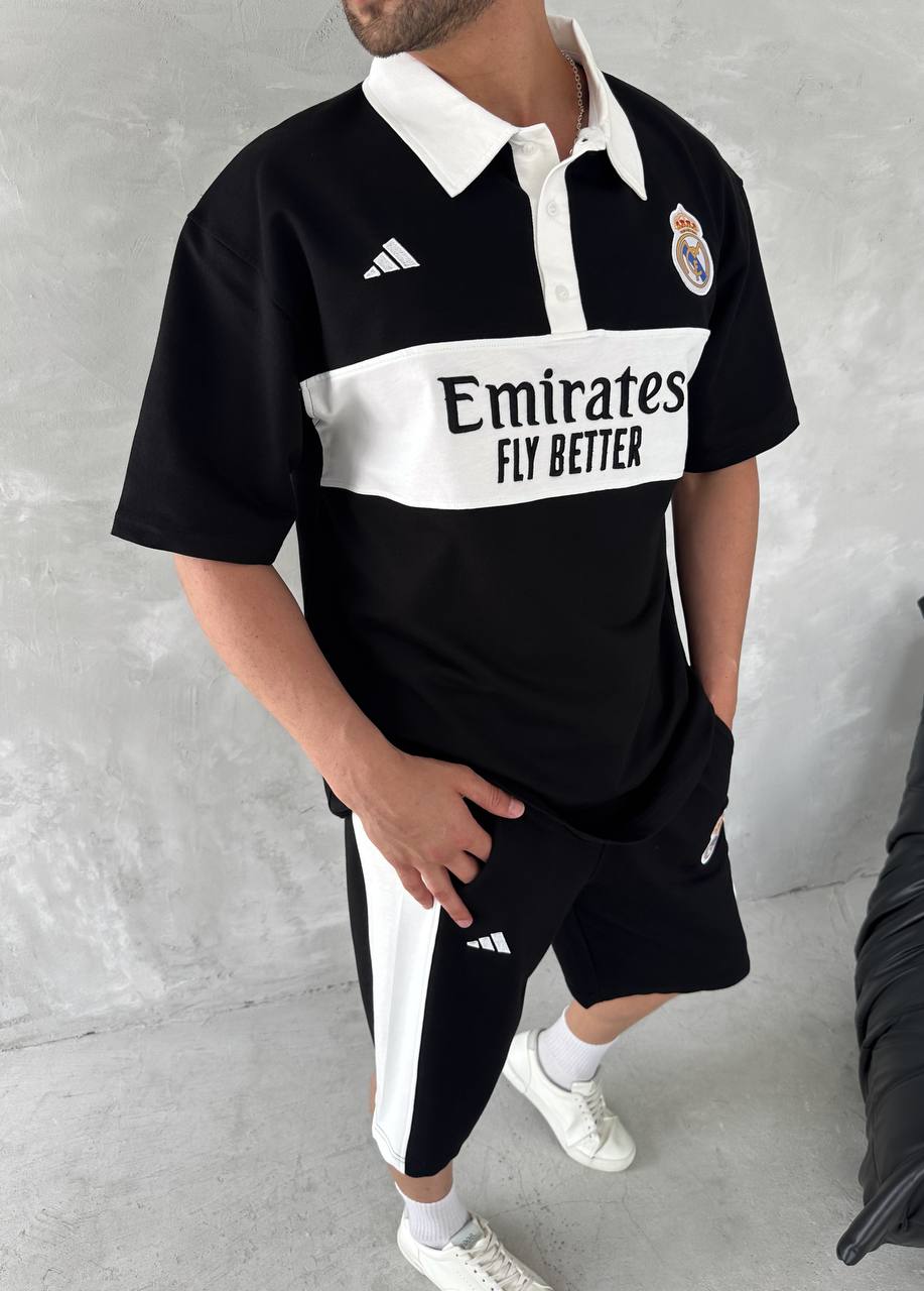 Conjunto de Polo y Shorts para Hombre Estilo Club Elite – Look Deportivo Entallado con Detalle de Escudo