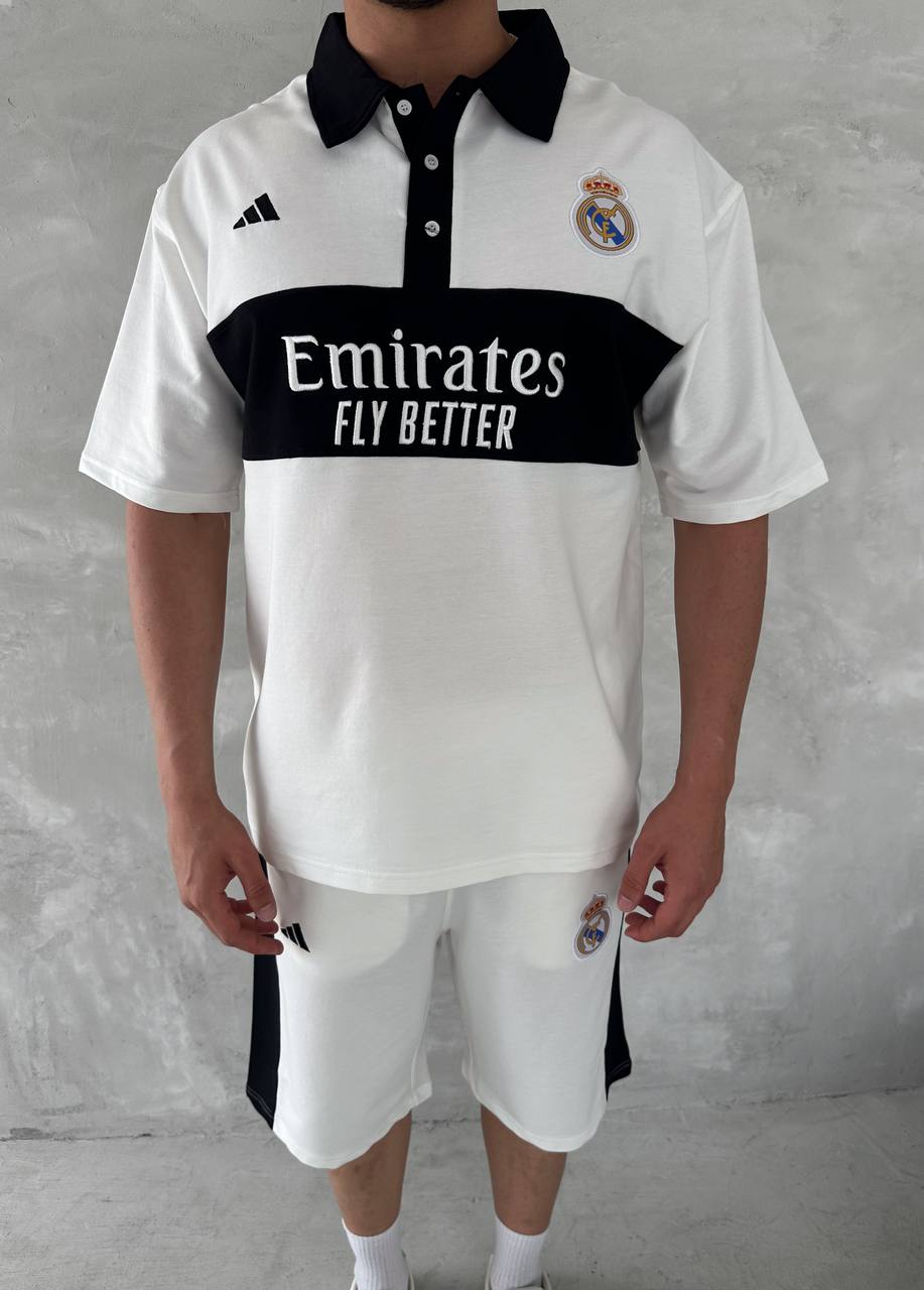 Conjunto de Polo y Shorts para Hombre Estilo Club Elite – Look Deportivo Entallado con Detalle de Escudo