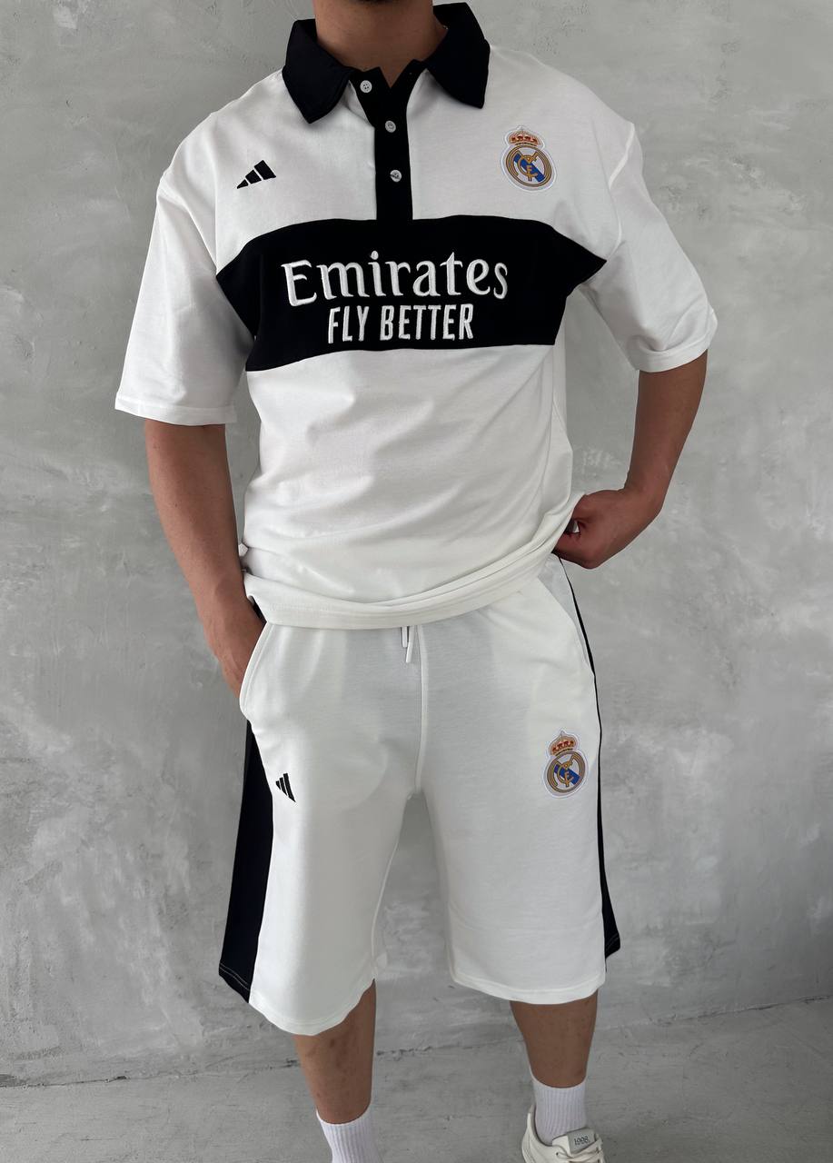 Conjunto de Polo y Shorts para Hombre Estilo Club Elite – Look Deportivo Entallado con Detalle de Escudo