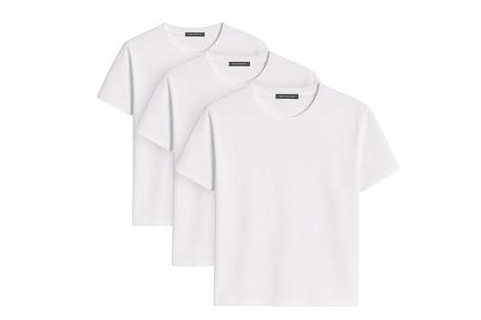 Paquete de 3 camisetas de cuello redondo para hombre, lisas, 100% algodón, cuello doble acanalado, tallas S-5XL