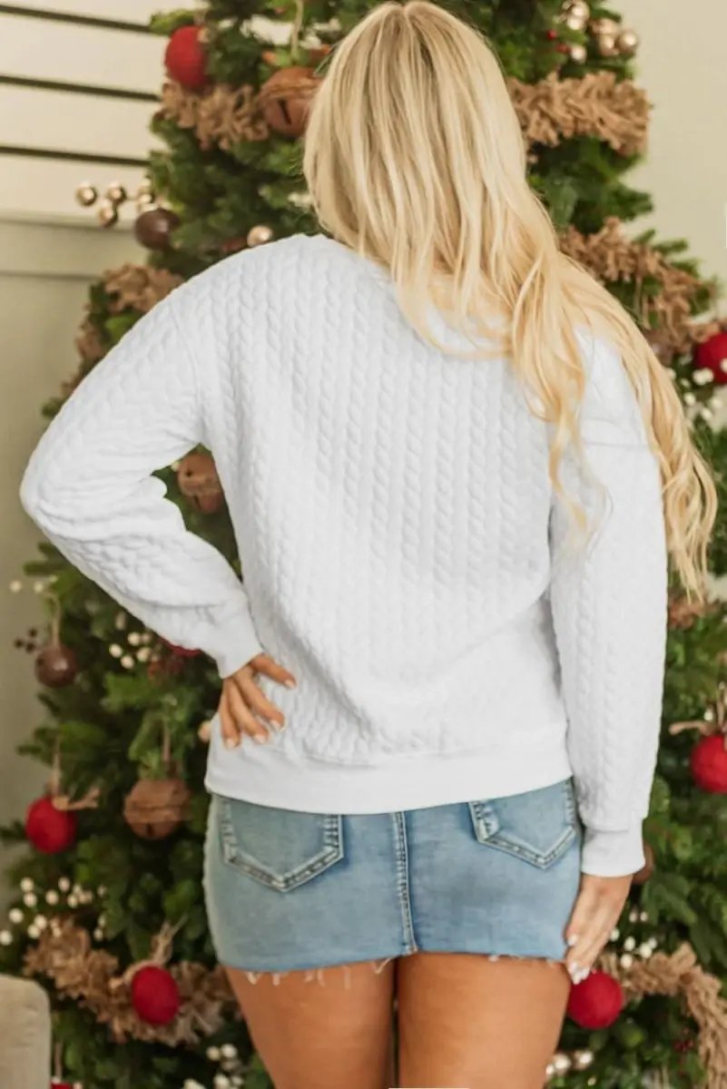 Sweatshirt - Cable Knit - Cozy Winter Essential
