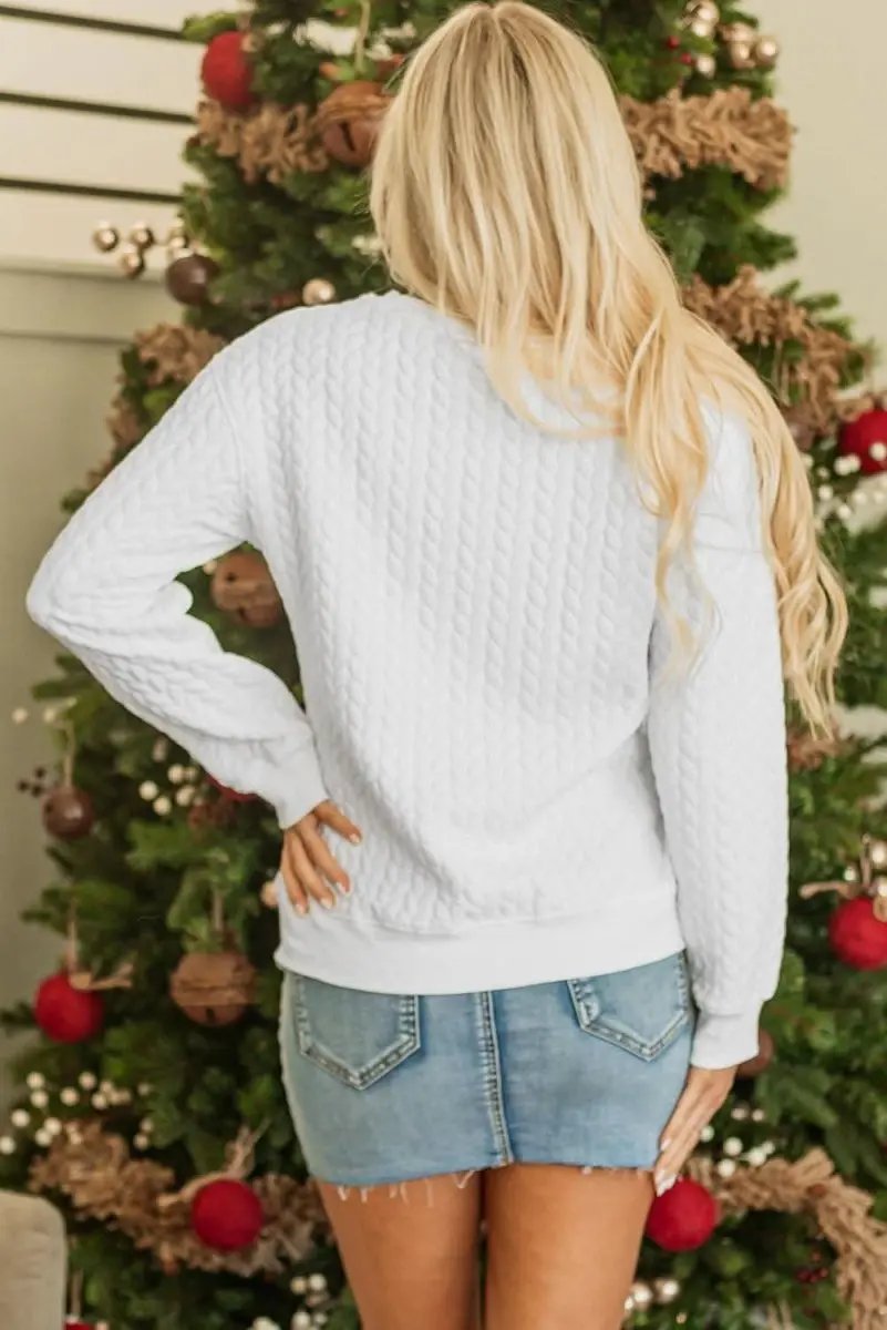 Sweatshirt - Cable Knit - Cozy Winter Essential