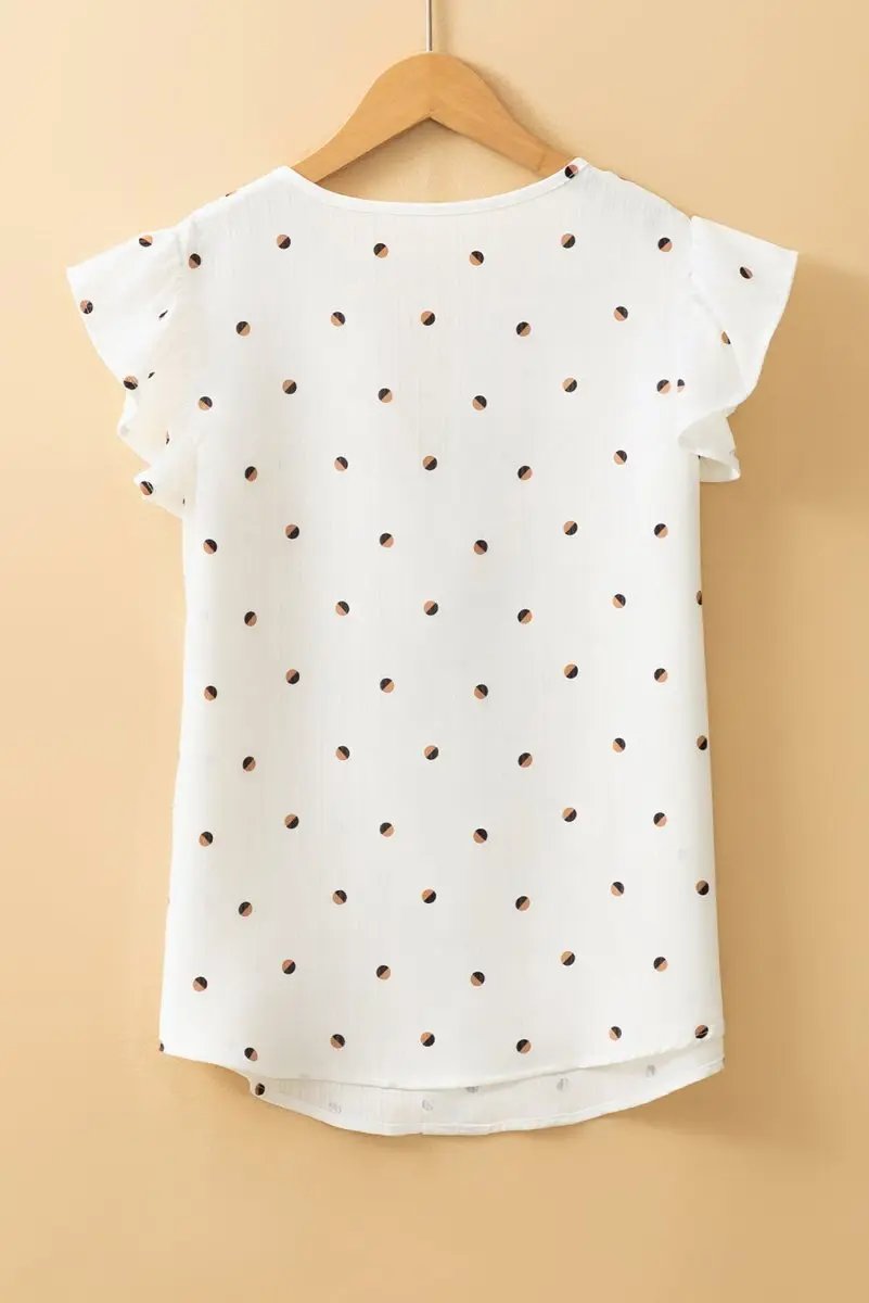 T-Shirts Love Salve Polka Dot Tank Women's Summer Casual Top Ruffled V-Neck Southern Belle Style