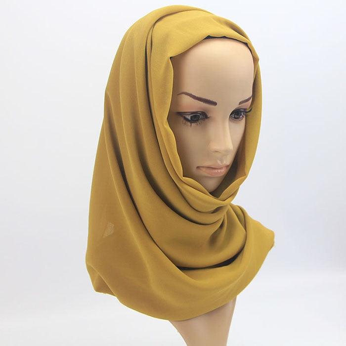 Winter Fashion Long Solid Color Soft Muslim Bubble Chiffon Hijab Scarf Shawls Hijab Elegant Scarf Wrap Lightweight Islamic Head Wear Escharpe Shawls Headband Wraps Lightweight Head Scarves Ladies Hijabs For  Women