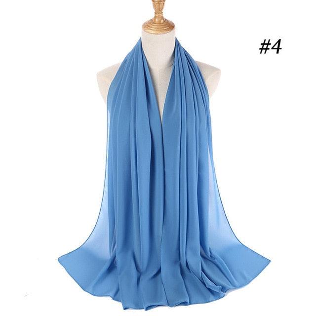 Winter Fashion Long Solid Color Soft Muslim Bubble Chiffon Hijab Scarf Shawls Hijab Elegant Scarf Wrap Lightweight Islamic Head Wear Escharpe Shawls Headband Wraps Lightweight Head Scarves Ladies Hijabs For  Women