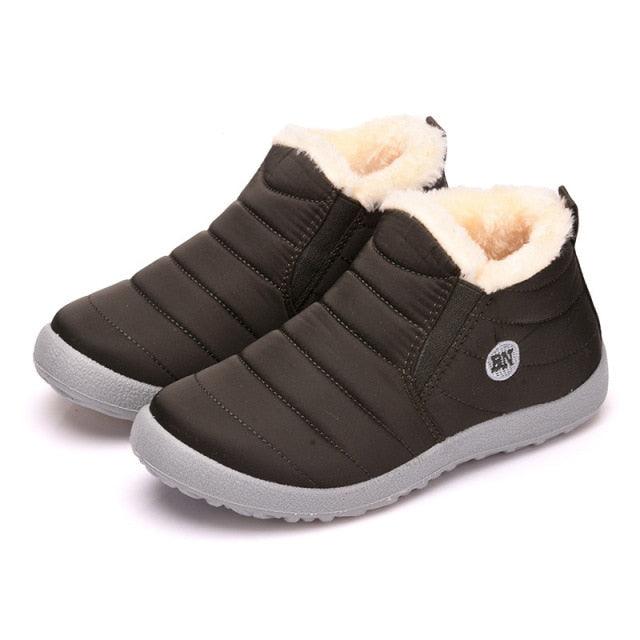 Winter Waterproof Shoes Men's Fashion Sneakers Outdoor Work Warm Shoes For Men Slip On Casual Comfortable Warm Outdoors Walking Waterproof Soft Shoes