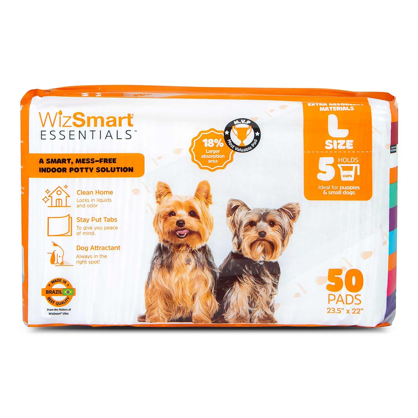 Empapadores de entrenamiento WizSmart Essentials para perros grandes y cachorros