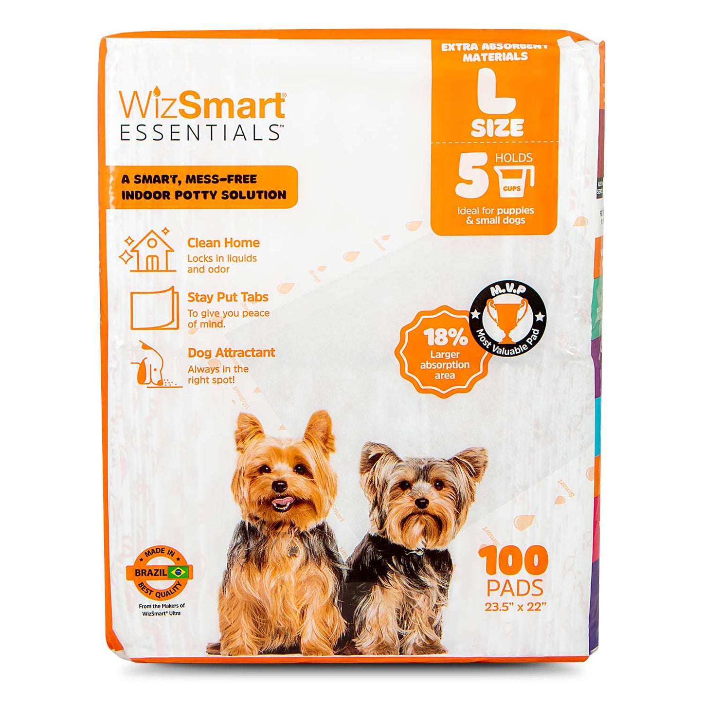 Empapadores de entrenamiento WizSmart Essentials para perros grandes y cachorros
