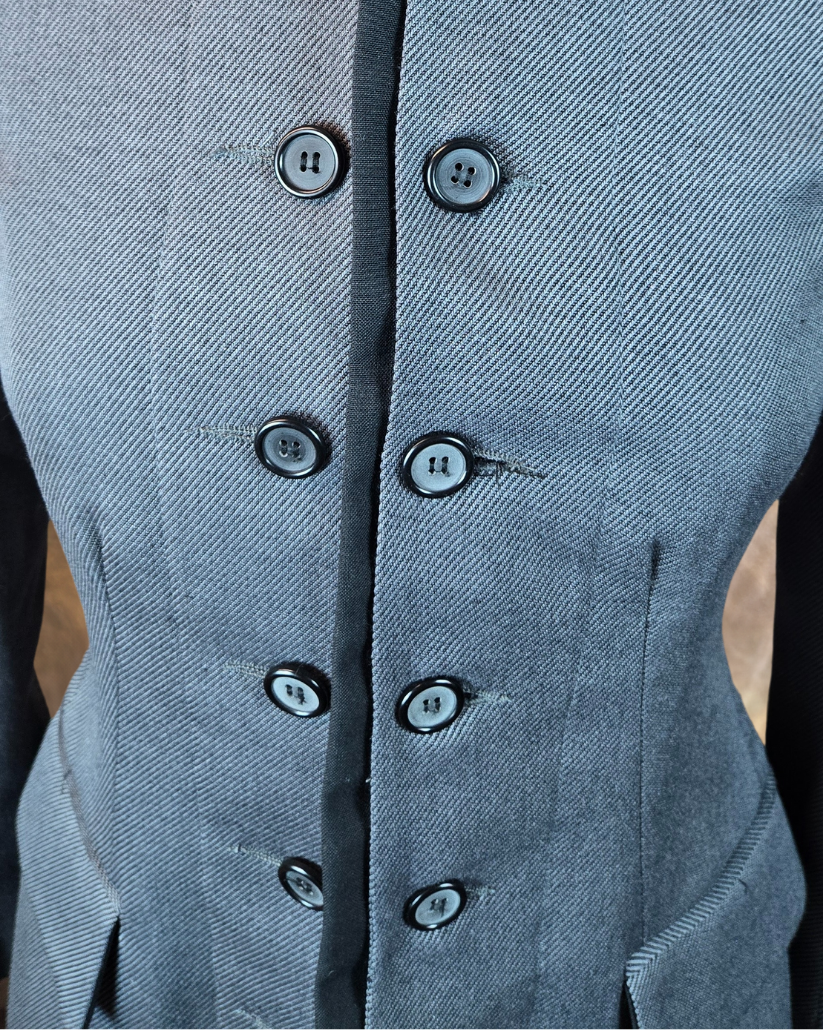 Abrigo militar para mujer - Gris (con detalles negros)