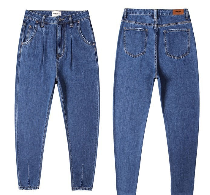 Women Casual Loose Fit Denim Trousers - # GIAA23410043