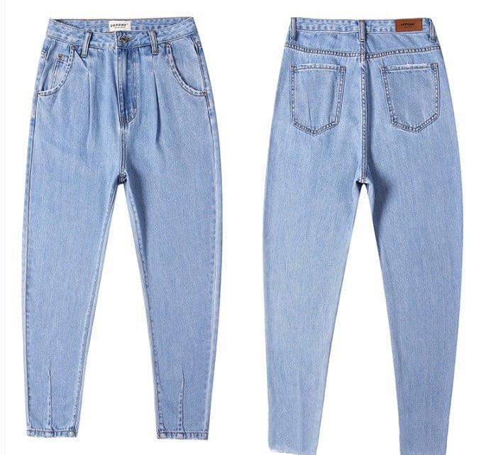 Women Casual Loose Fit Denim Trousers - # GIAA23410043