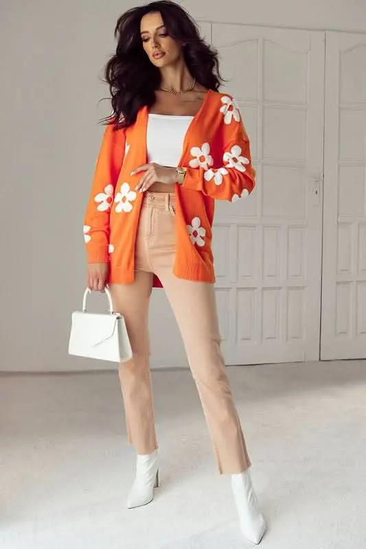 Sweaters YNIQUE Women Floral Print Knitted Open Front Cardigan - Premium Quality Product | Fast Shipping & Returns