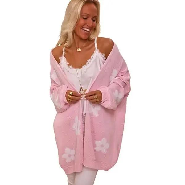 Sweaters YNIQUE Women Floral Print Knitted Open Front Cardigan - Premium Quality Product | Fast Shipping & Returns