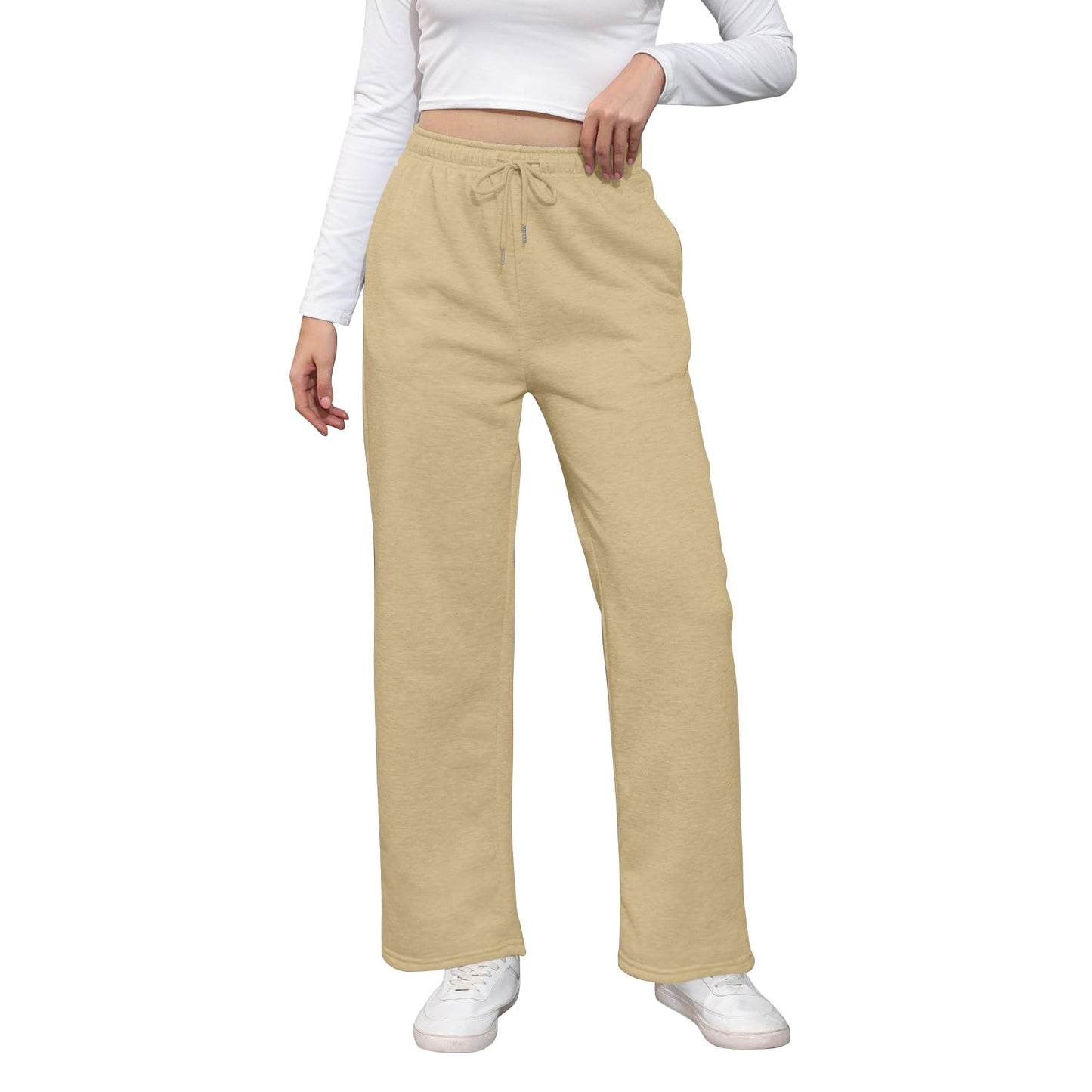 Women Wide-Leg Fleece Sweatpants | X-Large - # GIAA23410042