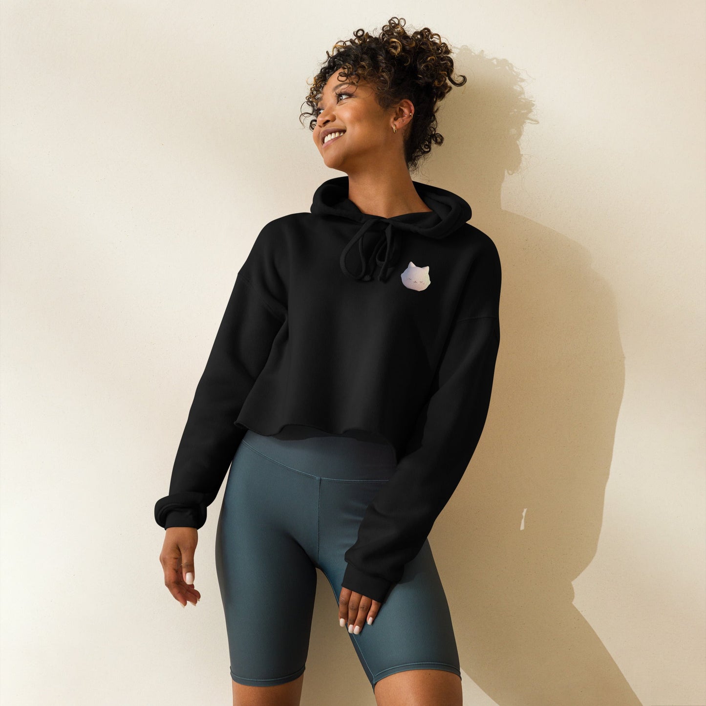 Sudadera corta con capucha