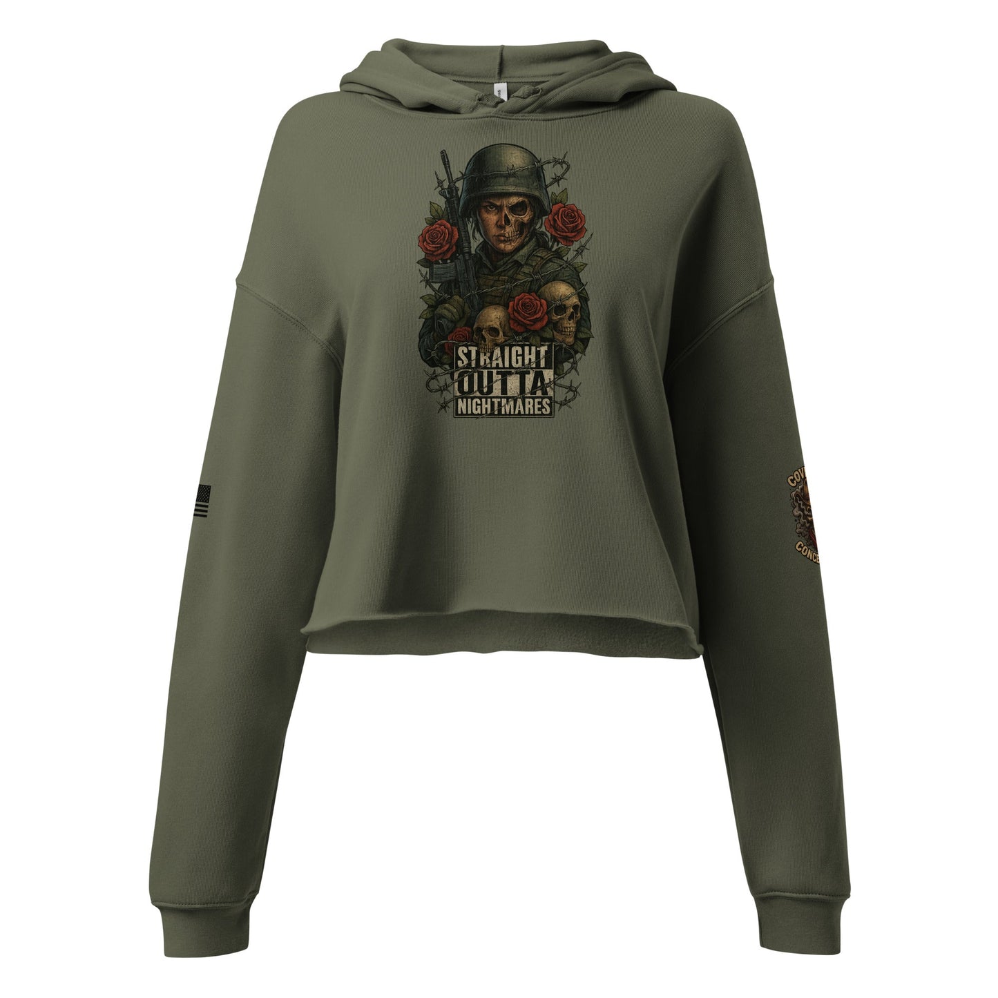 Straight Outta Nightmares Crop Hoodie