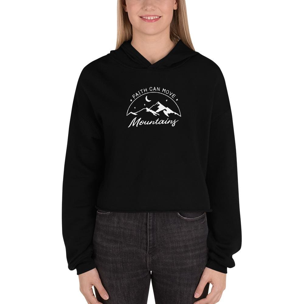 Sudadera Corta con Capucha para Mujer "La Fe Mueve Montañas"