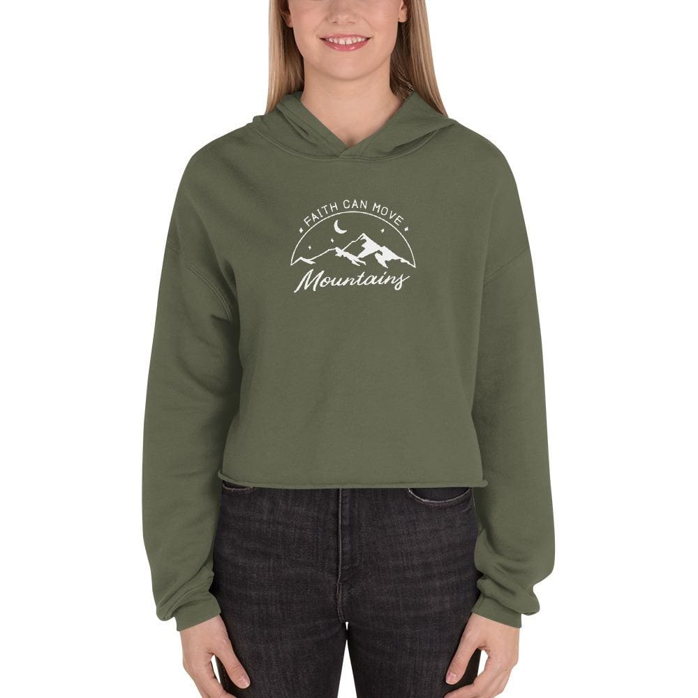 Sudadera Corta con Capucha para Mujer "La Fe Mueve Montañas"