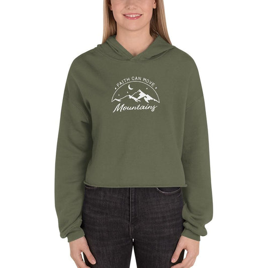 Sudadera Corta con Capucha para Mujer "La Fe Mueve Montañas"