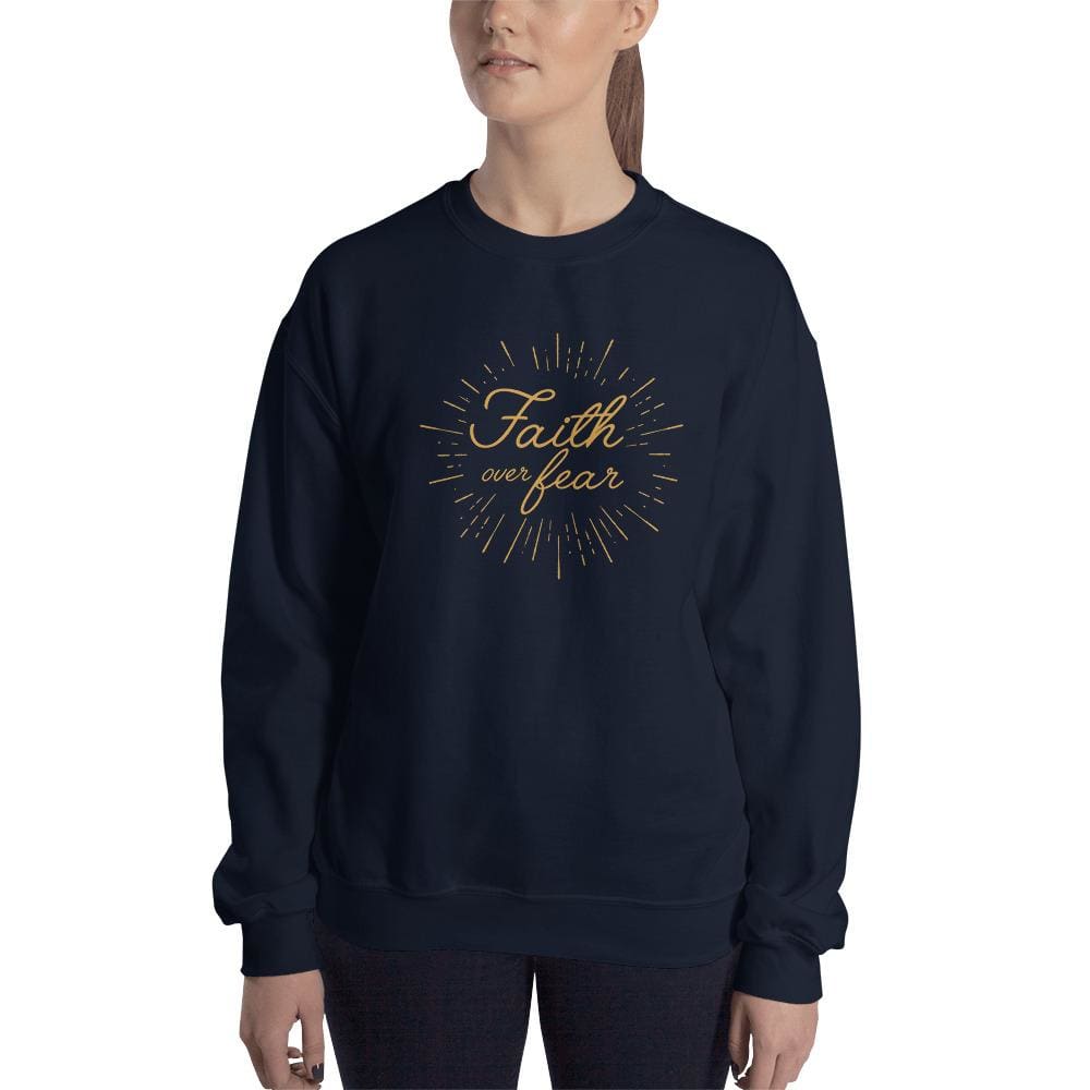 Women's Faith over Fear Christian Crewneck Sweatshirt