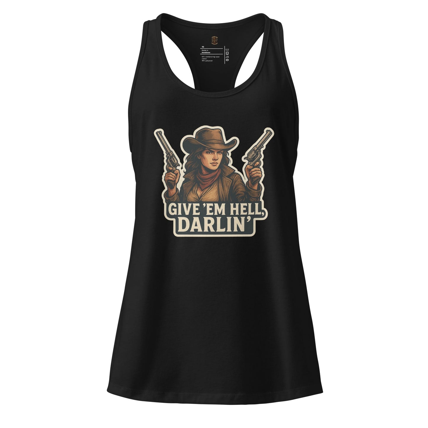 Camiseta sin mangas espalda nadador "Give'em Hell"