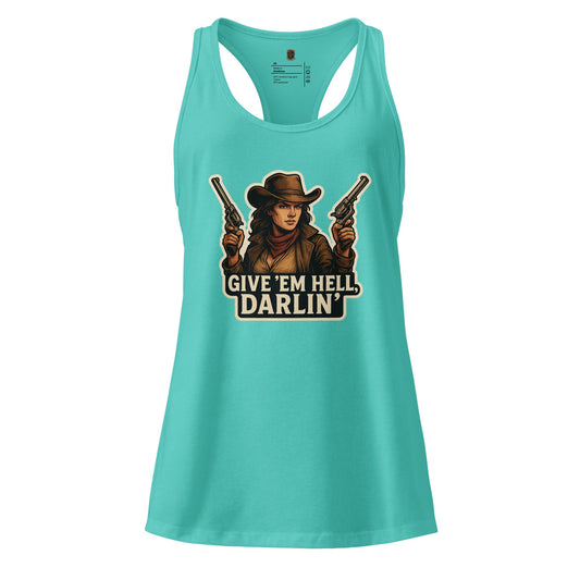 Camiseta sin mangas espalda nadador "Give'em Hell"
