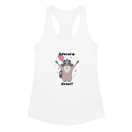 Feral y Libre - Camiseta de tirantes para mujer ajustada con espalda deportiva