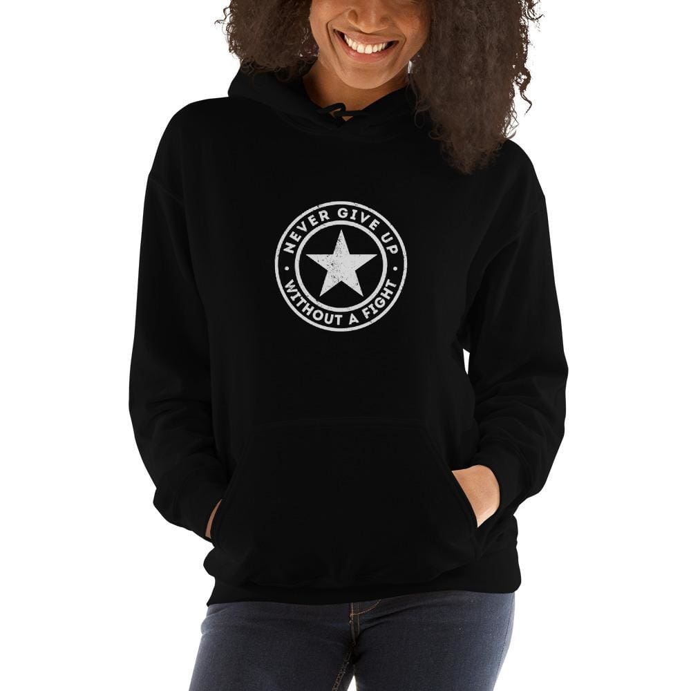 Sudadera con capucha "Nunca te rindas sin luchar" para mujer