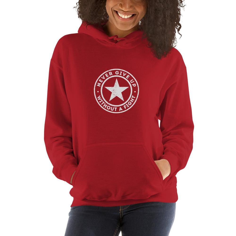 Sudadera con capucha "Nunca te rindas sin luchar" para mujer
