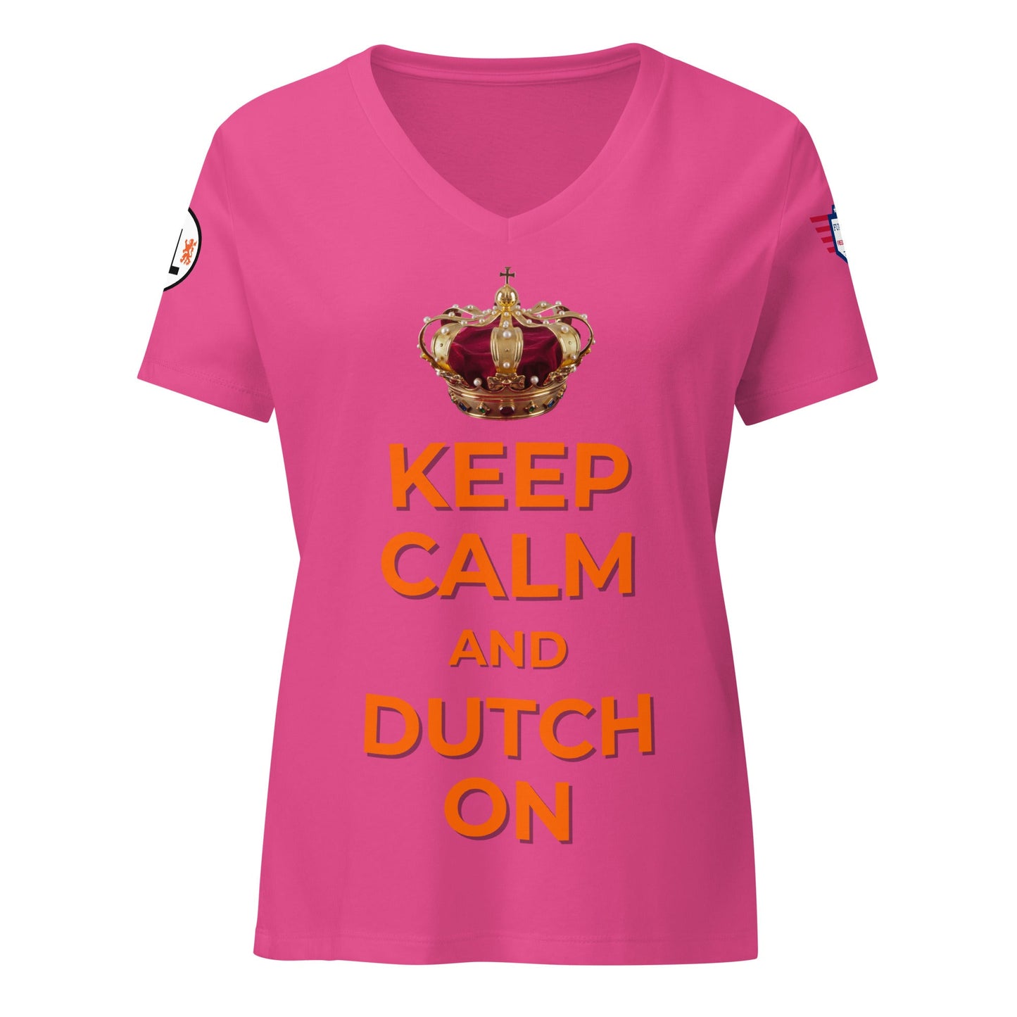 Keep Calm and Dutch on - Women’s relaxed v-neck t-shirt