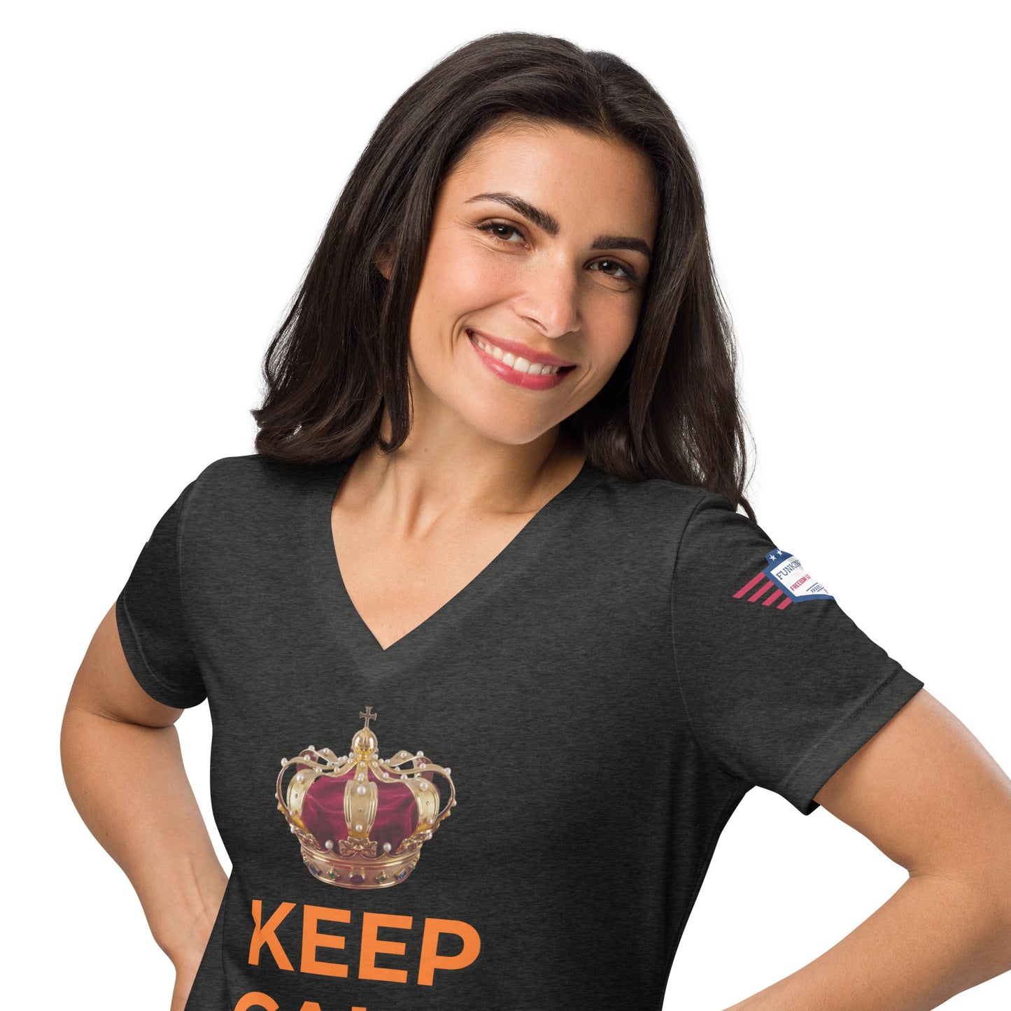 Keep Calm and Dutch on - Women’s relaxed v-neck t-shirt
