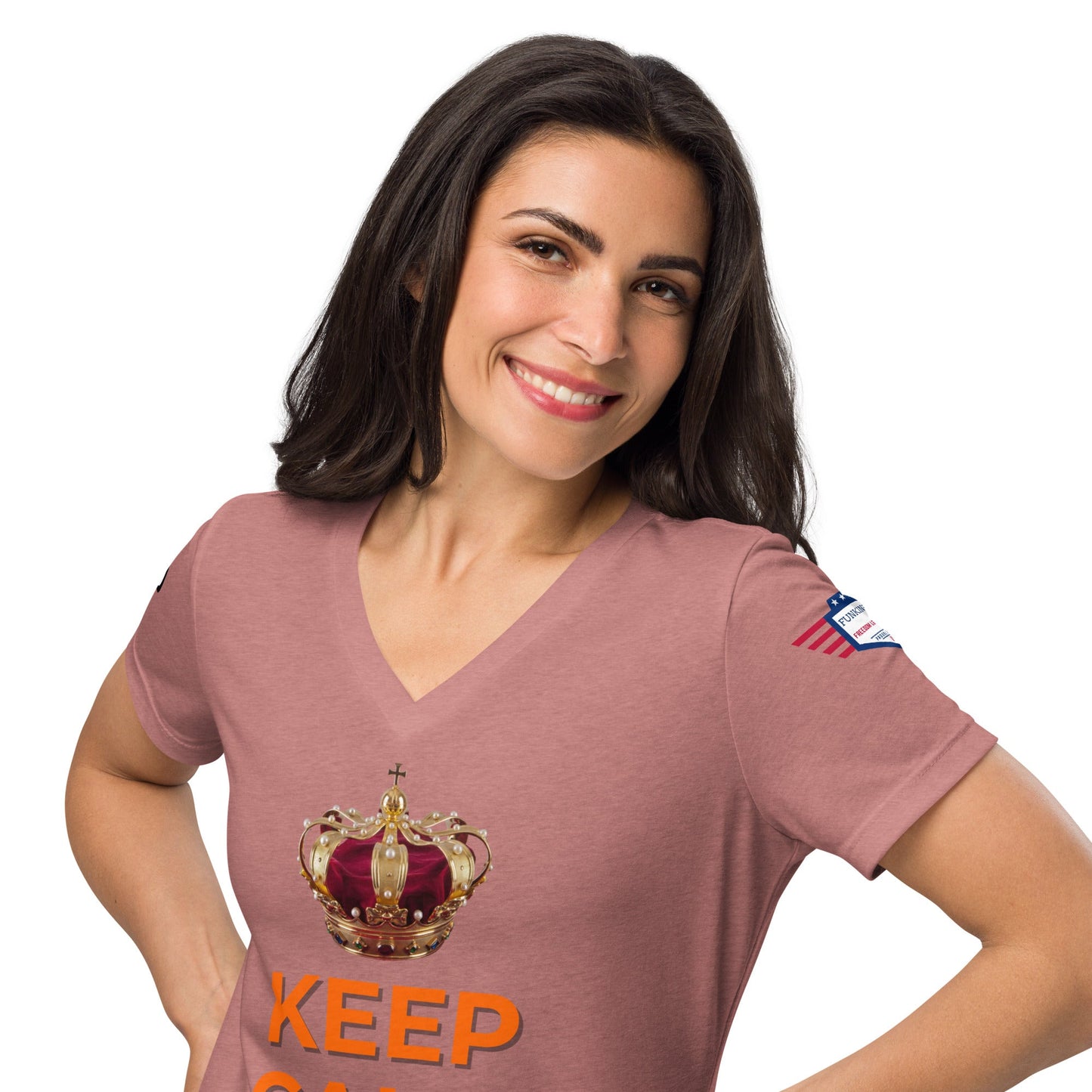 Keep Calm and Dutch on - Women’s relaxed v-neck t-shirt