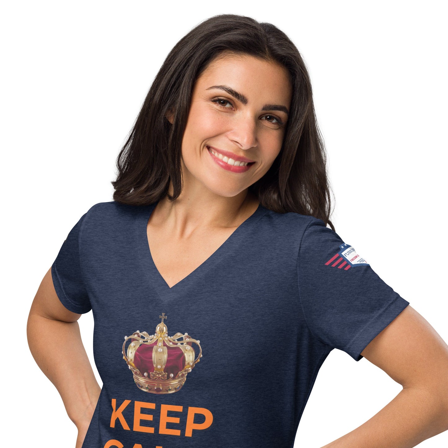 Keep Calm and Dutch on - Women’s relaxed v-neck t-shirt